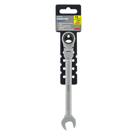 Combination wrench with swivel ratchet - 11 mm