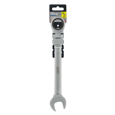 Combination wrench with swivel ratchet - 21 mm