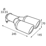 Silenciador de escape doble Pilot TS-43
