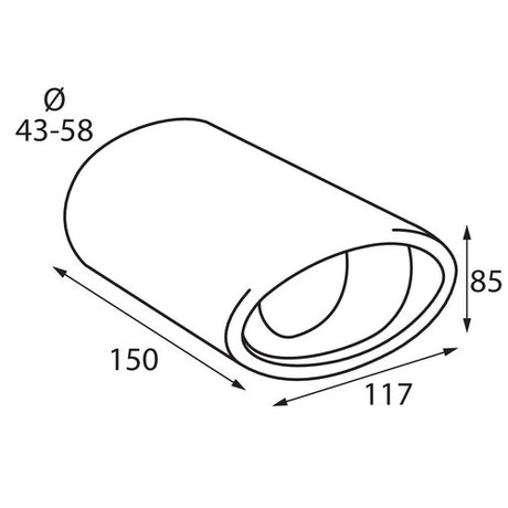 Pilot Terminale di scarico auto Taglio Diagonale TS-17 L