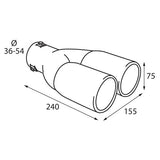 Silenciador de escape doble Pilot TS-23