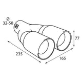 Punta de escape doble Pilot TS-46