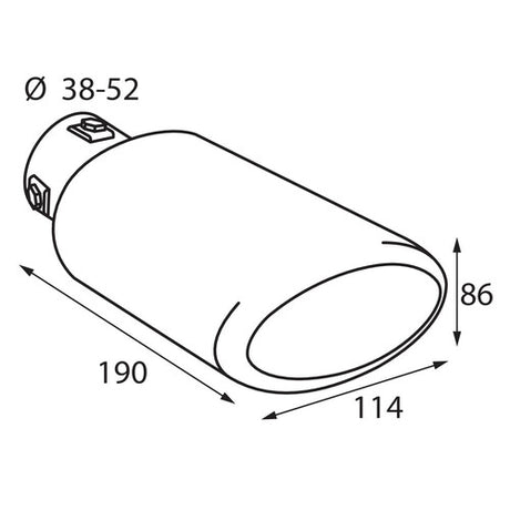Pilot Terminale di scarico auto Taglio Diagonale TS-56