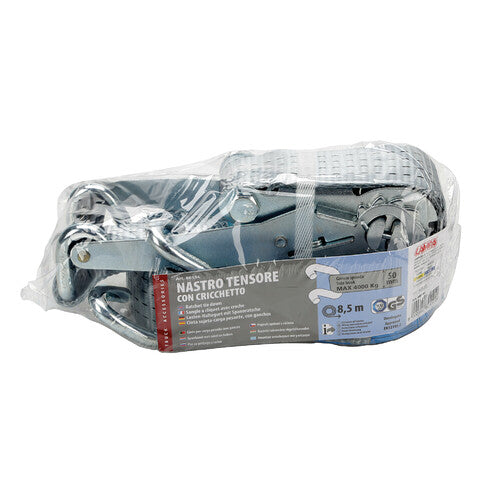 Lampa Nastro tensore con cricchetto - Gancio sponda - 8,5 m