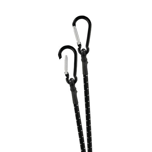 Schnapphakenlampe, zwei elastische Kordeln mit Karabinerhaken aus Aluminium 60179