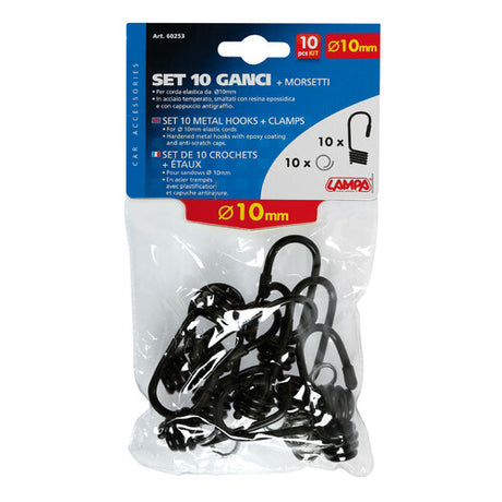 Lampenset mit 10 Haken + Klemmen – 10 mm