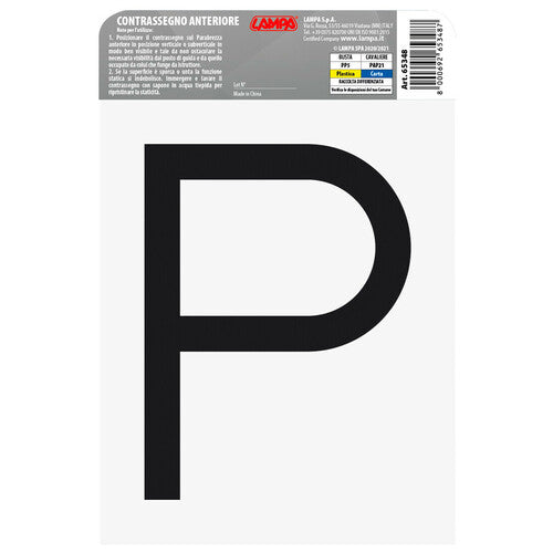 Lampa Contrassegno per esercitazioni guida, statico - Anteriore