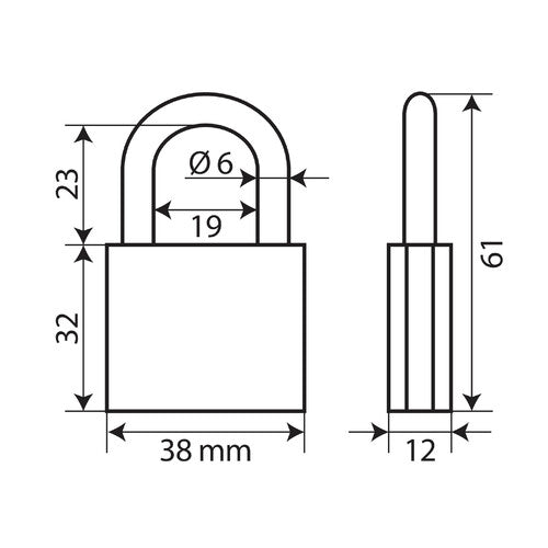 Lampa Standard, lucchetto in ottone - 40 mm