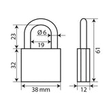 Lampa Standard, lucchetto in ottone - 40 mm