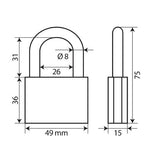Lampa Standard, lucchetto in ottone - 50 mm 65421