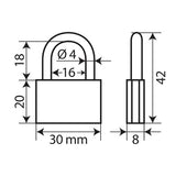 Lampa Basic, lucchetto in ottone - 30 mm