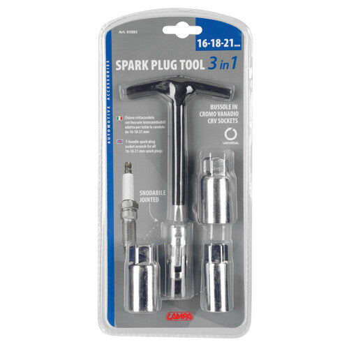 Llave giratoria para bujías Lampa - 16+18+21 mm 65882