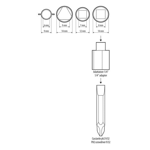 Multiherramienta Lampa, llave universal de 4 vías 65888