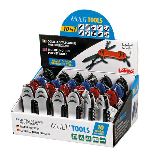 Lampa Multi Tools, coltelli multifunzione tascabili 10 in 1, espositore 24 pz