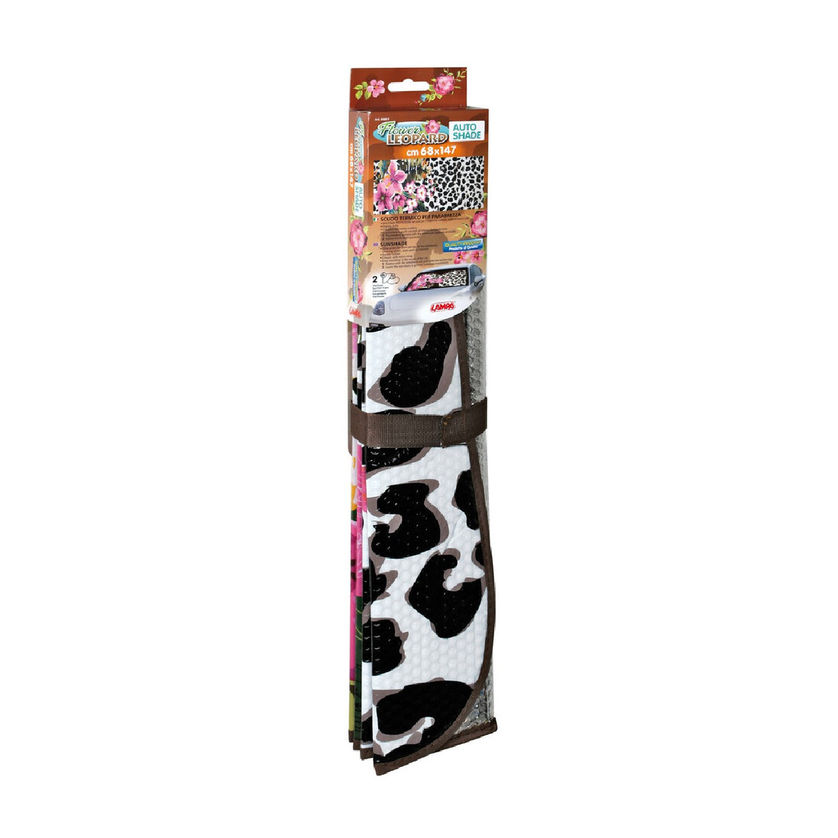 Lampa Scudo termico per parabrezza - 68x147 cm - Flower Leopard