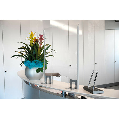 Schutzscheibe mit Schlitz für Theken und Schreibtische 660 x 760 mm