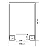 Schermo protettivo parafiato con feritoia per banconi e scrivanie 660x960 mm