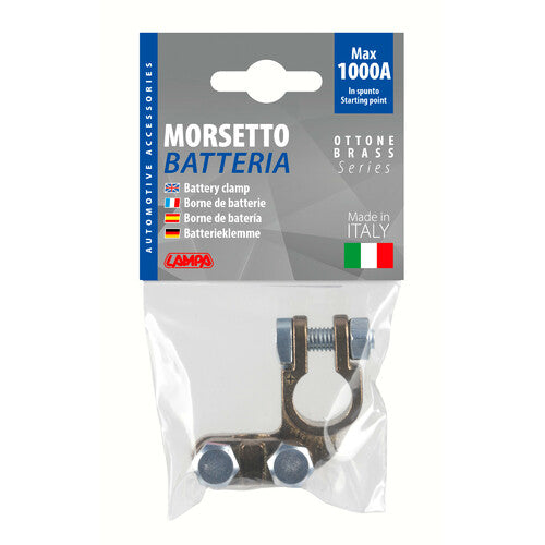Lámpara de batería de alta resistencia con pinza; fijación de cable a placa - cable máx. 70 mm - Polo positivo 69902