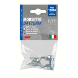 Lampa Morsetto batteria zincato; fissaggio cavo a capocorda con dado ad aletta - Polo negativo - Foro capocorda  8 mm 69908