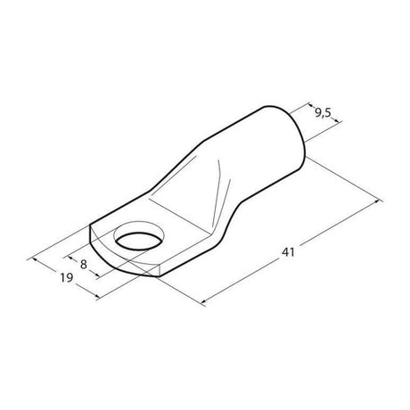 Lampa Set 5 pz capicorda da graffare in rame stagnato sezione 50 mmq foro 8 mm