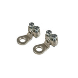 Lámpara Juego de 2 terminales para cable de alimentación de latón niquelado, con placa de fijación de cable - Sección 16 mm, agujero 8 mm 69924