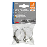 Abrazaderas de manguera de acero inoxidable para lámpara (juego de 2 unidades, 12 mm de diámetro, 21-38 mm, 69934)