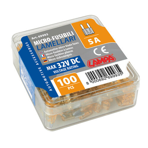 Lampa Set 100 micro fusibili lamellari, 12/32V - 5A