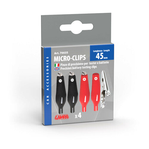 Lampa Micro-clips, set 4 pinzette isolate - 4,5 cm 70035