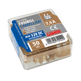 Pack of 50 blade fuses, 12/32V - 7.5A