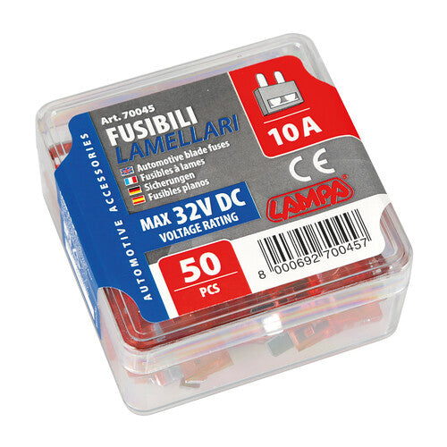 Pack of 50 blade fuses, 12/32V - 10A