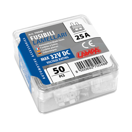 Packung mit 50 Flachsicherungen, 12/32 V – 25 A