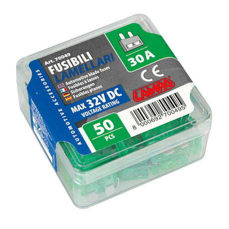 Packung mit 50 Flachsicherungen, 12/32 V – 30 A