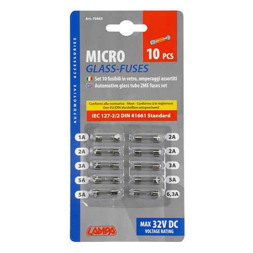 Juego de 10 microfusibles para lámpara, 12/32 V 70063