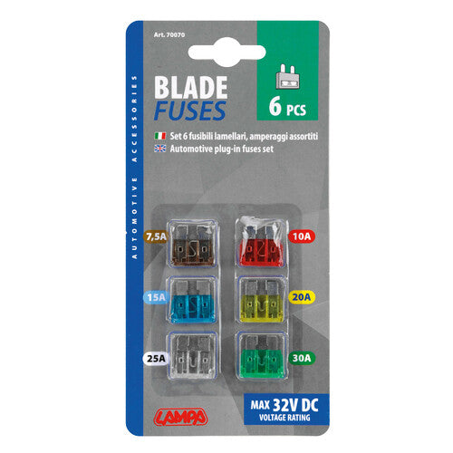 Lampa Set 6 fusibili lamellari assortiti, 12/32V