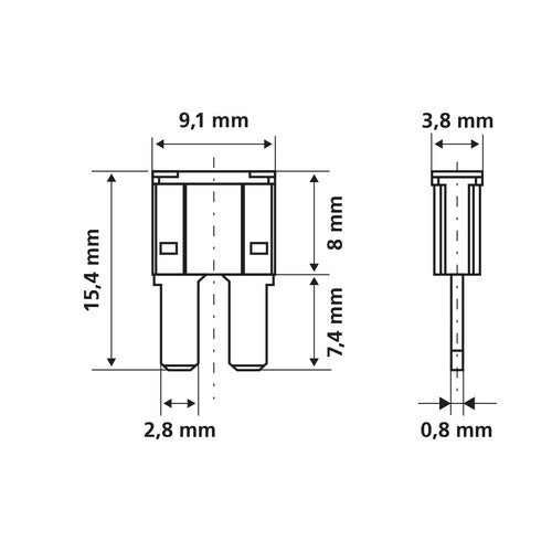Lamp Set of 10 assorted Micro-Due blade fuses, 12/32V