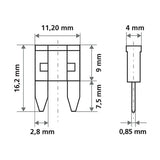 Lampa Smart Led, set 6 micro-fusibili lamellari con spia a led, 12/32V - 7,5A 70190