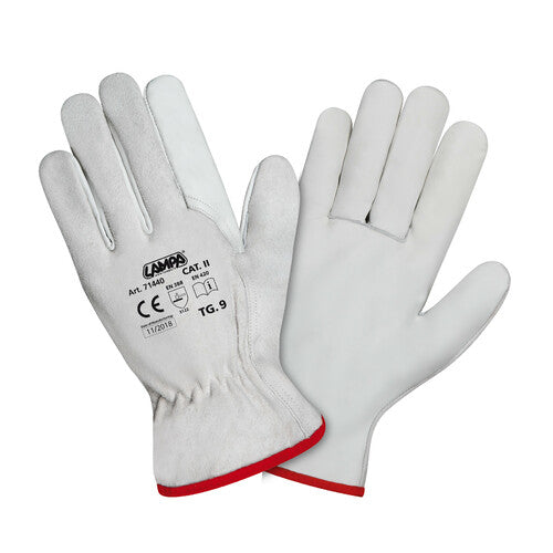 Lampa-Handschuhe aus genarbtem Leder und Kalbsspaltleder – Größe 9