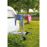 Bracket for attaching clotheslines or servo-driven satellite receivers