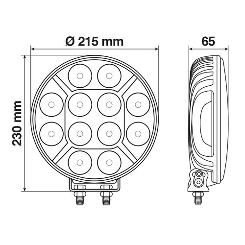 Lámpara Orion, faro auxiliar de 12 LED - 9/36V - 215 mm - Cromo 72248