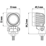 Luz auxiliar Cyclops-Square, 1 LED - 9/32 V - Luz enfocada 72364