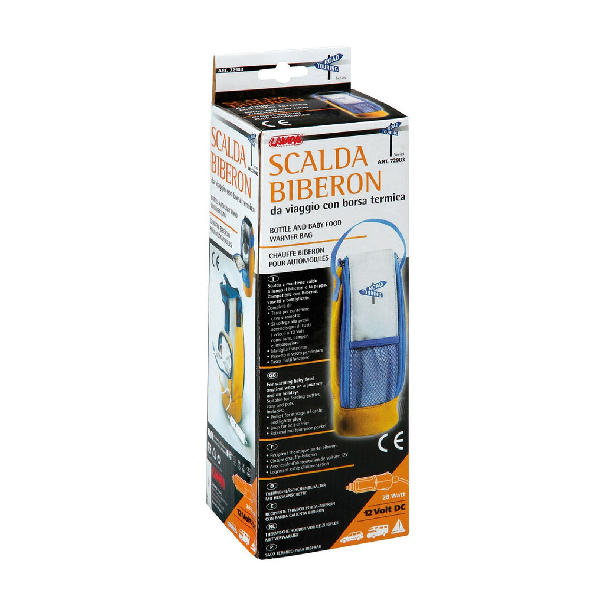 Flaschenwärmerlampe, Reiseversion mit Thermotasche, 12 V