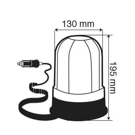 Lampa RH-2, Halogen-Warnleuchte mit Magnetfuß und Saugnapf, 12/24 V