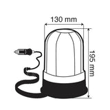 Lampa RH-2, luz de advertencia halógena con base magnética y ventosa, 12/24V 73001