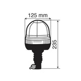 RH-3, luz de señalización halógena con base flexible y conector DIN, 12/24 V 73002