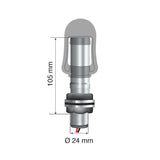 Lampa Fix-2, Perno con spinotto DIN per luce di segnalazione, attacco tubolare
