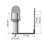 Fix-4 Halterung mit Stift und DIN-Stecker für Rohrmontage von Signalleuchten 73012