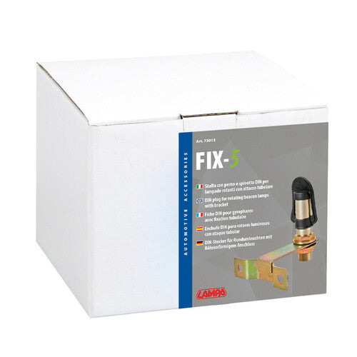 Fix-5 Staffa con perno e spinotto DIN per luce di segnalazione attacco tubolare 73013