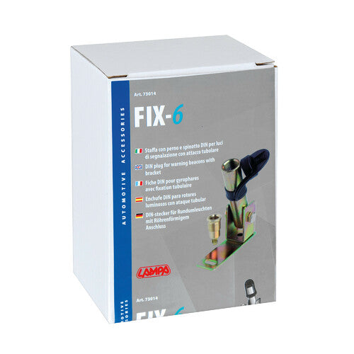 Fix-6 Staffa con perno e spinotto DIN per luce di segnalazione attacco tubolare