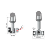 Fix-8 Staffa con perno e spinotto DIN per luce di segnalazione attacco tubolare 73017