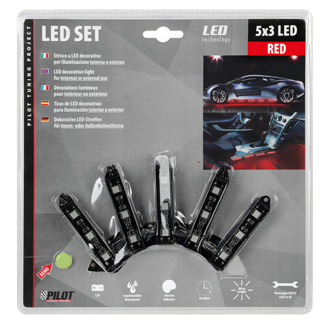 Pilot Hyper-Led Set 5x3, decorative led strips - 12V - Red